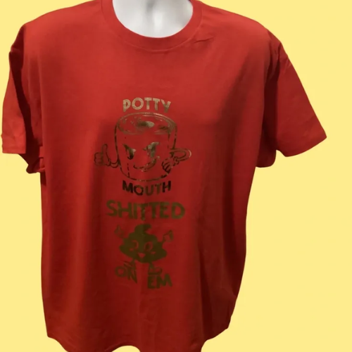 Red graphic shirt
